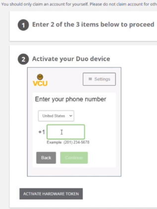 Duo Enter Phone number