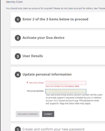 Claim-Duo Register personal email-phone