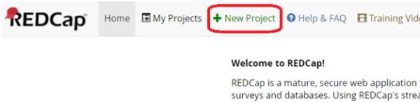 RedCap New Project