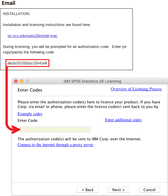 Windows SPSS 26 enter authorization code
