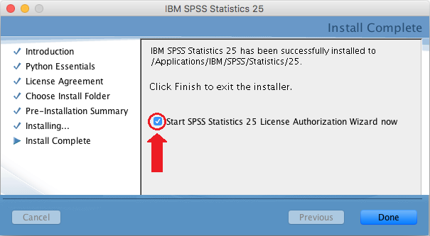 spss 25 command line show version