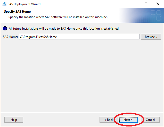 SAS 9.4 Install Specify SAS Home