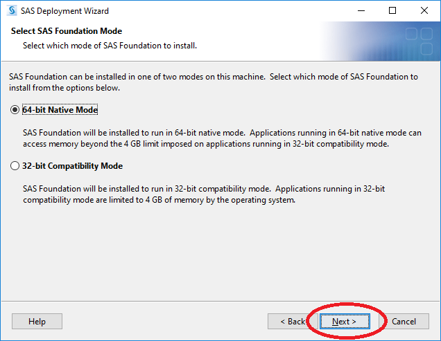 SAS 9.4 Install Select SAS Foundation Mode