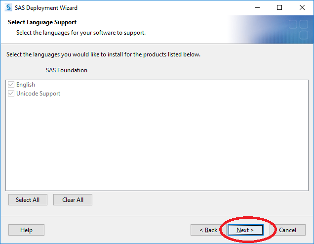 SAS 9.4 Install Select Language Support