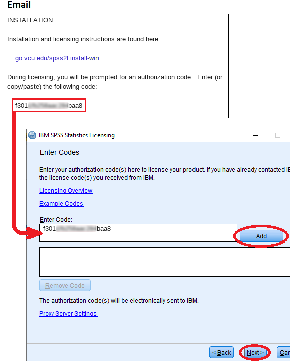 Windows SPSS 28 enter authorization code